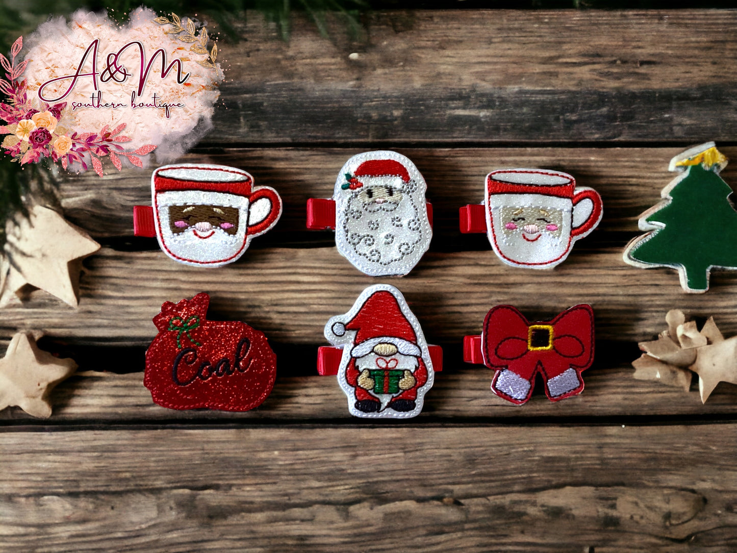 Santa hair clips